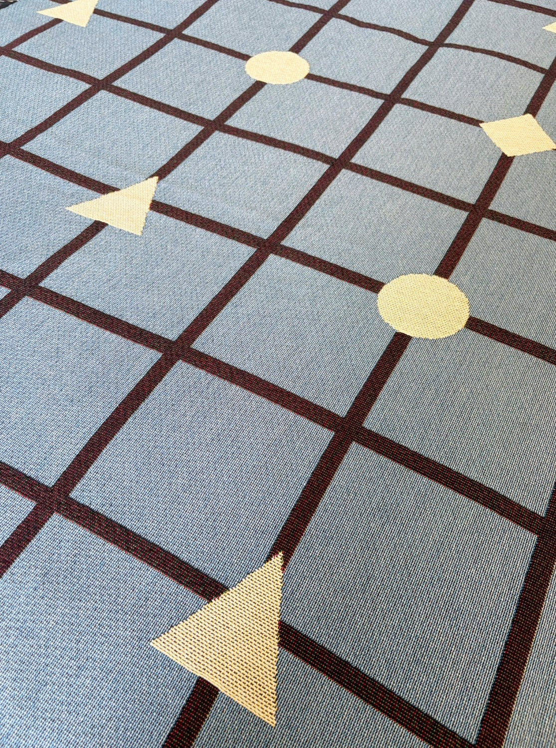 Blue & Brown Grid Woven Throw Blanket