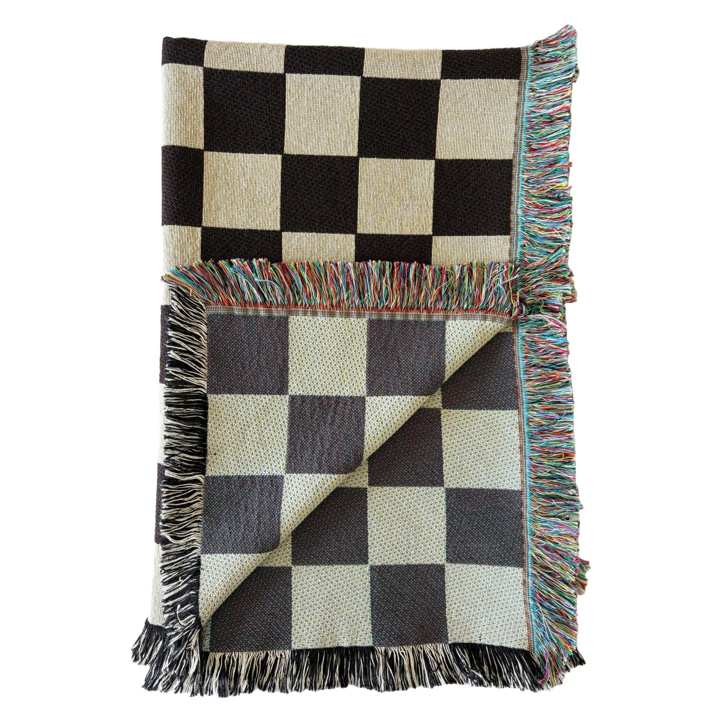 Brown Classic Check Woven Throw Blanket