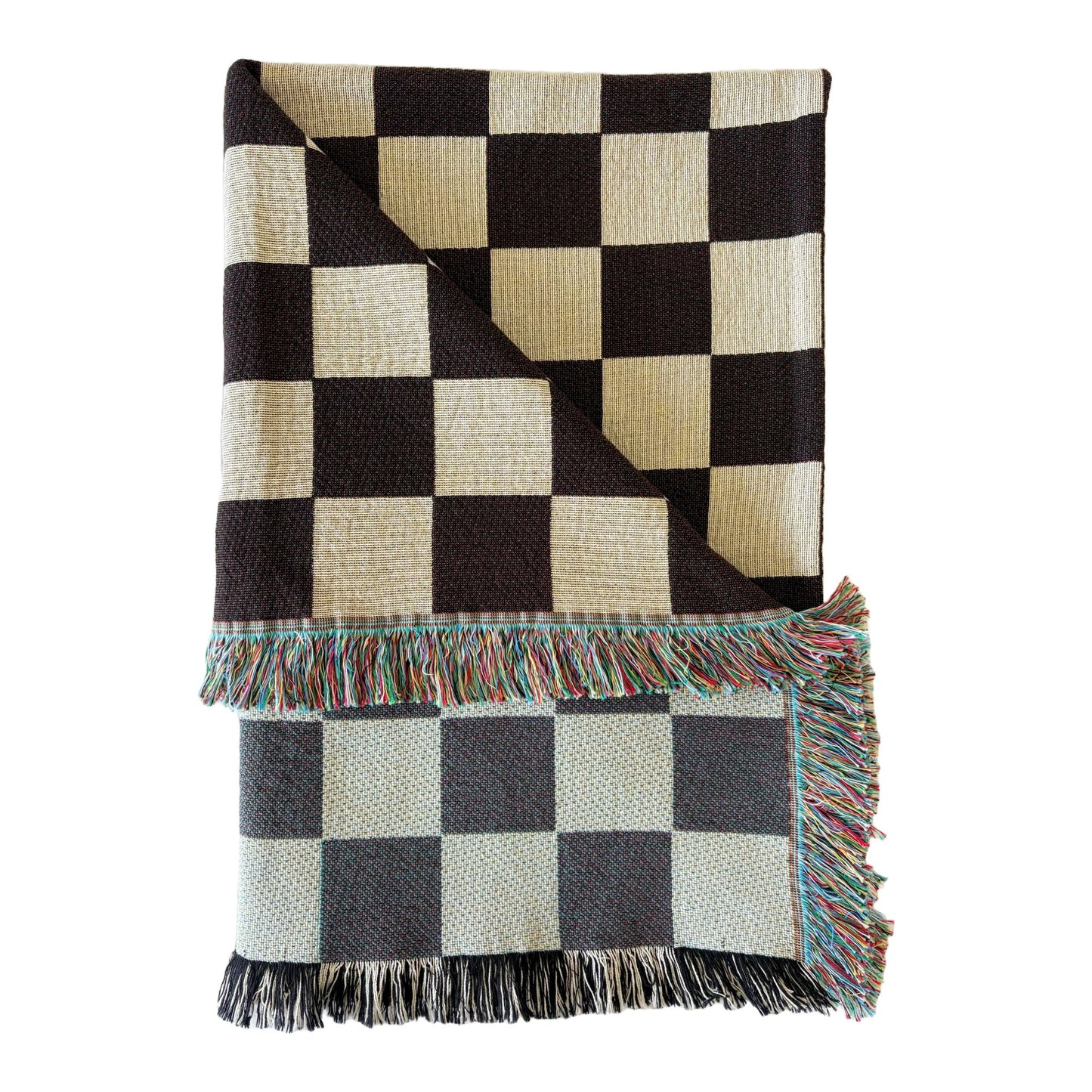 Brown Classic Check Woven Throw Blanket