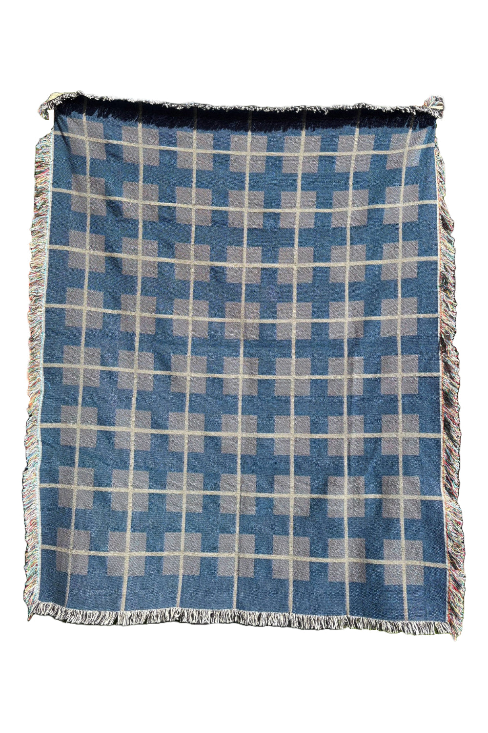 Olive Square Check Woven Throw Blanket