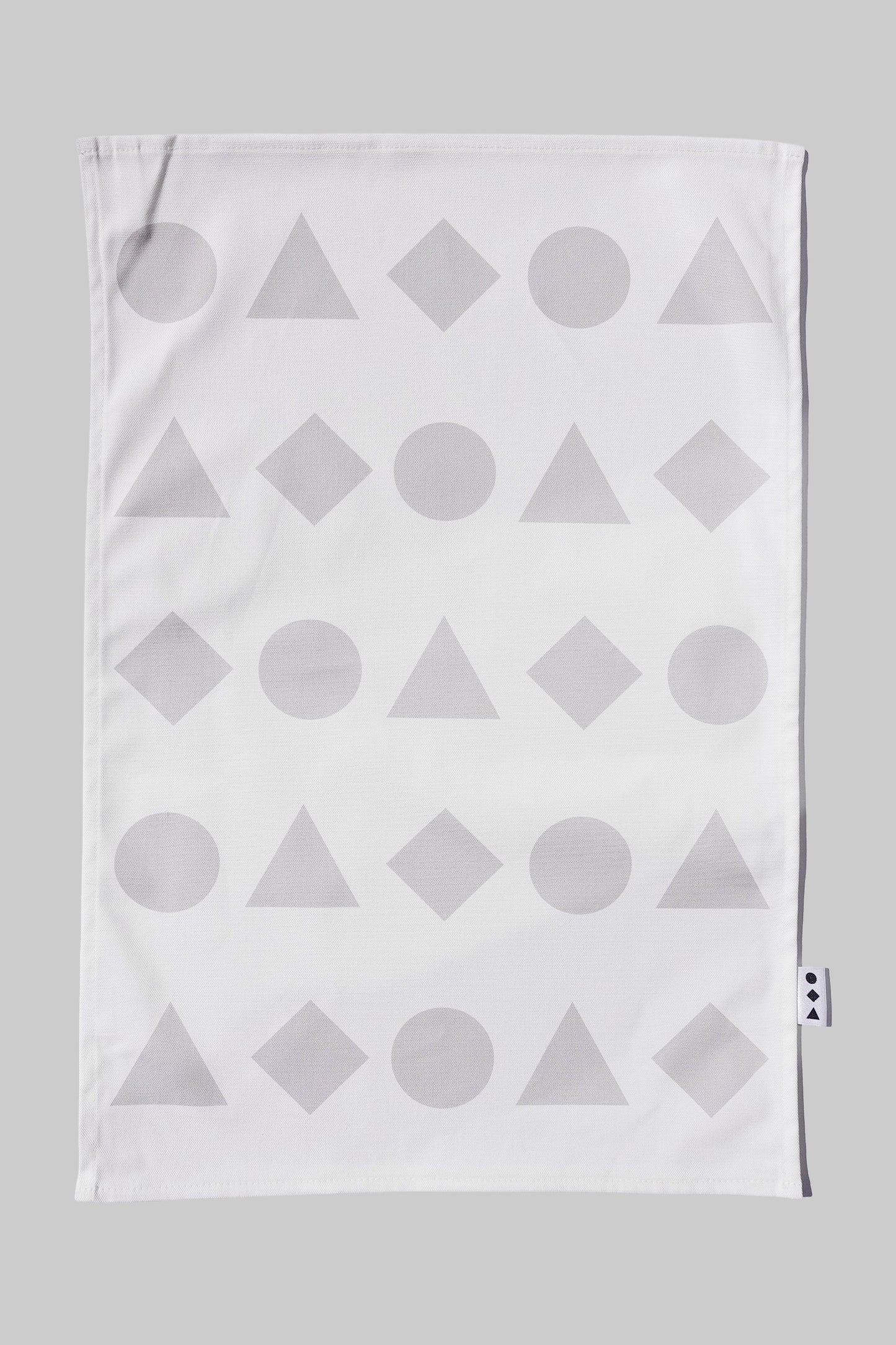 Grey Geometric Shapes Tea Towel