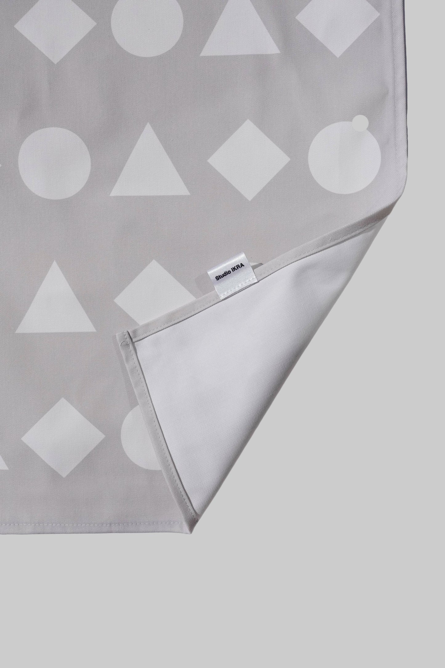 White Geometric Shapes Tea Towel