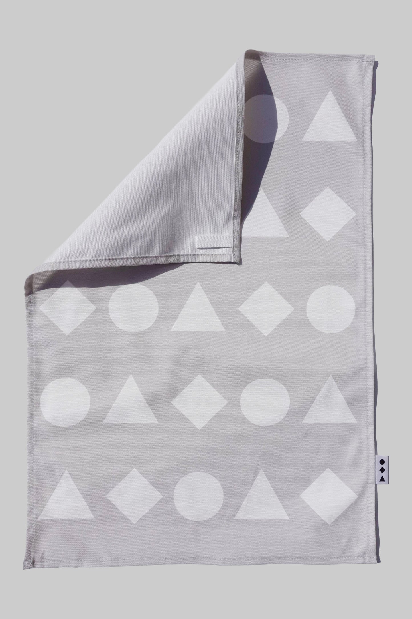 White Geometric Shapes Tea Towel