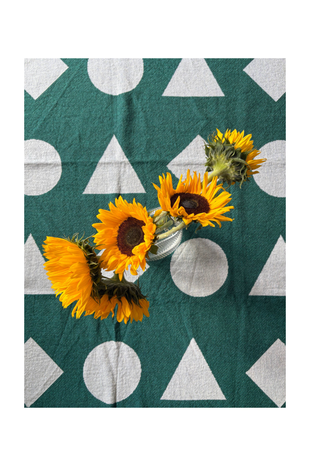 Blue Geometric Shapes Woven Throw Blanket