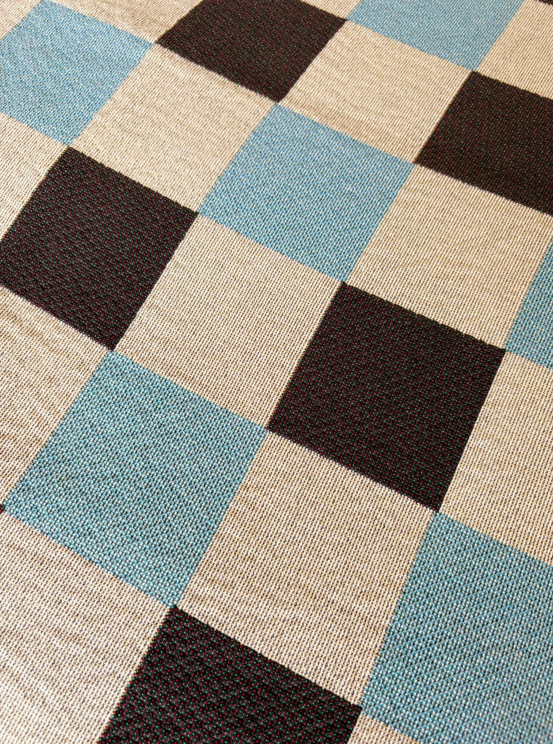 Blue & Brown Classic Check Woven Throw Blanket