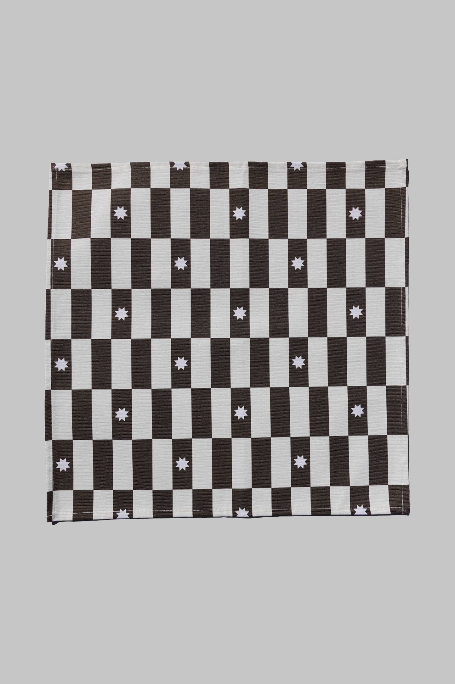 Brown Checkers & Stars Napkins Set of 2