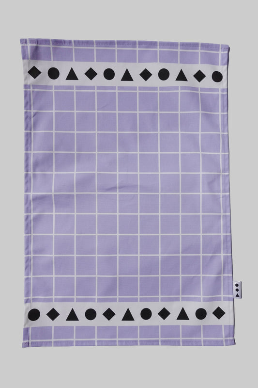 Lilac Lines Tea Towel